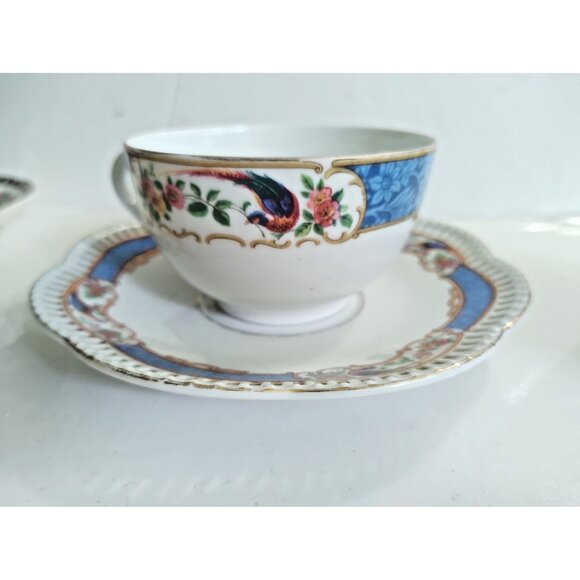 Vintage Wide Mouth Tea Cup & Reticulated Saucer Set Schmann Bavaria - Picture 4 of 15